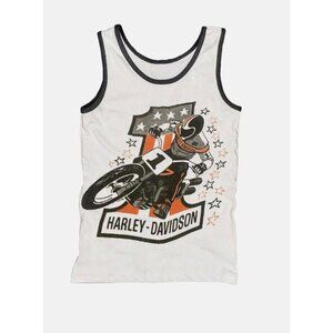 MADEWORN Harley Davidson #1 Graphic Tank Top White Black Size XS